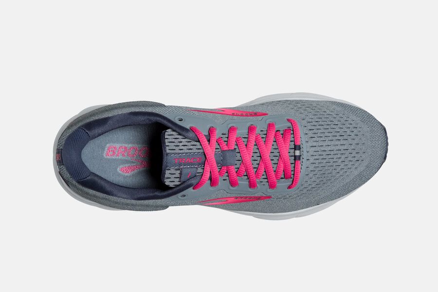 Brooks Running Shoes Womens Grey/Pink - Trace Road - 8792-DMGNP